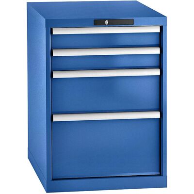 LISTA Stahl Schrank mit 4 Schubladen - Blau Genciana - Stahl LISTA Stahl Schrank mit 4 Schubladen - Blau Genciana - Stahl