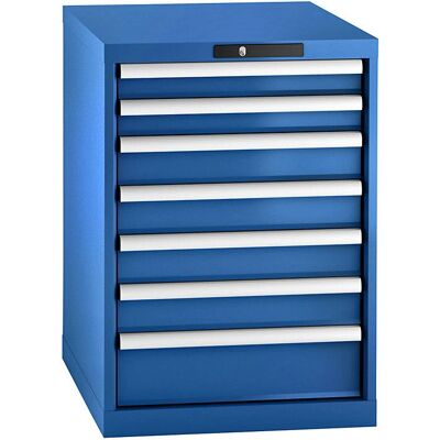 LISTA Gabinete de acero - 7 cajones, azul genciana, 800x564mm LISTA Gabinete de acero - 7 cajones, azul genciana, 800x564mm