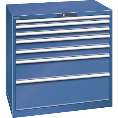 LISTA Stahl Schubladenschrank - 7 Schubladen, 200kg Tragkraft, Himmelblau LISTA Stahl Schubladenschrank - 7 Schubladen, 200kg Tragkraft, Himmelblau