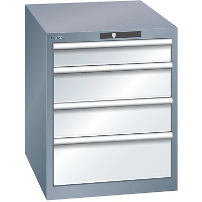 LISTA Gabinete de 4 cajones gris metálico - Gabinete de almacenamiento LISTA Gabinete de 4 cajones gris metálico - Gabinete de almacenamiento