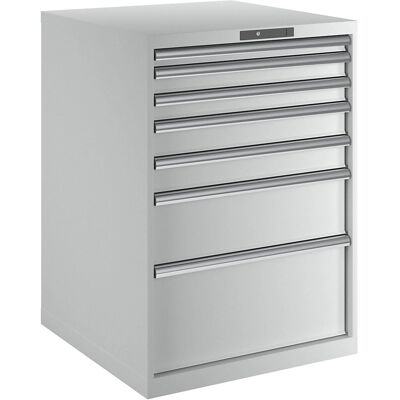 LISTA Hellgrauer Stahl-Schrank - 7 Schubladen - 717x725x1000mm LISTA Hellgrauer Stahl-Schrank - 7 Schubladen - 717x725x1000mm