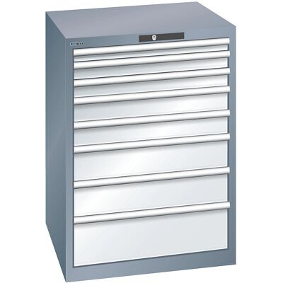 LISTA Stahlschubladenschrank - 8 Schubladen, Hellgrau, 1000x717mm LISTA Stahlschubladenschrank - 8 Schubladen, Hellgrau, 1000x717mm