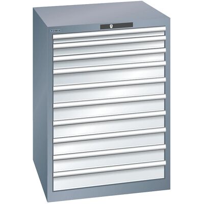LISTA Stahl-Schubladenschrank - 1000x717mm - 10 Schubladen - Hellgrau LISTA Stahl-Schubladenschrank - 1000x717mm - 10 Schubladen - Hellgrau