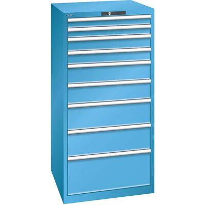 LISTA Stahl-Schubladenschrank - 9 Schubladen - Blau LISTA Stahl-Schubladenschrank - 9 Schubladen - Blau