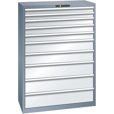 LISTA Stahl-Schubladenschrank - 10 Schubladen, Hellblau, 1023x725x1450 mm LISTA Stahl-Schubladenschrank - 10 Schubladen, Hellblau, 1023x725x1450 mm