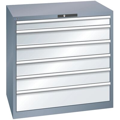 LISTA Stahl Schubladenschrank - 6 Schubladen, 200 kg LISTA Stahl Schubladenschrank - 6 Schubladen, 200 kg