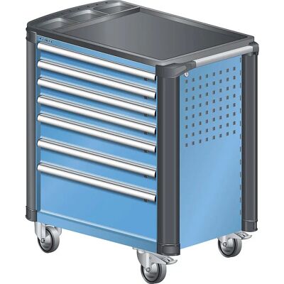 LISTA Werkstattwagen - 7 Schubladen, Blau, Stahl LISTA Werkstattwagen - 7 Schubladen, Blau, Stahl