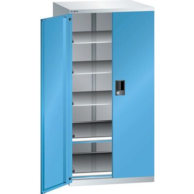 LISTA Stahlschränk - 1450mm, 5 Böden, Hellgrau / Hellblau LISTA Stahlschränk - 1450mm, 5 Böden, Hellgrau / Hellblau