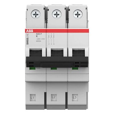 ABB S403P-K8 Leitungsschutzschalter - 8A, Typ K, 230-415V ABB S403P-K8 Leitungsschutzschalter - 8A, Typ K, 230-415V