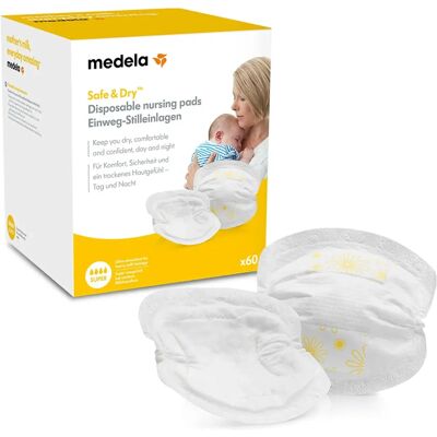 Protections d'Allaitement Medela Safe & Dry - Uu Super - 60 Pack - Publicité Protections d'Allaitement Medela Safe & Dry - Uu Super - 60 Pack - Publicité