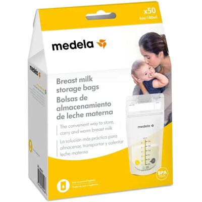 Sacos de armazenamento de leite materno Medela - 50 unidades - Armazenamento de leite Sacos de armazenamento de leite materno Medela - 50 unidades - Armazenamento de leite