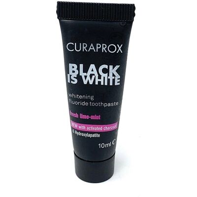 Pasta de dentes Curaprox Black Is White - 10ml - Clareamento com Carvão Ativado Pasta de dentes Curaprox Black Is White - 10ml - Clareamento com Carvão Ativado