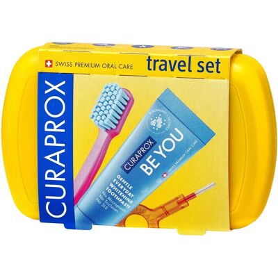 Kit de Viagem Amarelo Curaprox - Escova de Dentes Dobrável & Cuidados Dentais Kit de Viagem Amarelo Curaprox - Escova de Dentes Dobrável & Cuidados Dentais