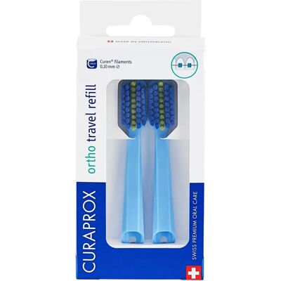 Testine di ricambio per spazzolino da viaggio Curaprox Blu - Ortodonzia Testine di ricambio per spazzolino da viaggio Curaprox Blu - Ortodonzia