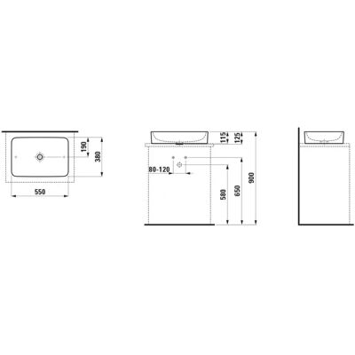 Laufen Pro S Vas de ceramică - Fără gaura pentru robinet Laufen Pro S Vas de ceramică - Fără gaura pentru robinet