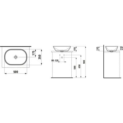 Laufen chiuvetă ovală de perete din ceramică - 500x350mm Laufen chiuvetă ovală de perete din ceramică - 500x350mm