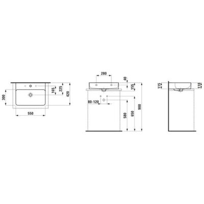 Laufen H816282 Graphit matt Lavabo suspendido Laufen H816282 Graphit matt Lavabo suspendido