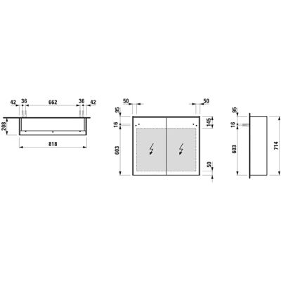 LAUFEN Lani Spiegelschrank - 820x210x715mm LAUFEN Lani Spiegelschrank - 820x210x715mm