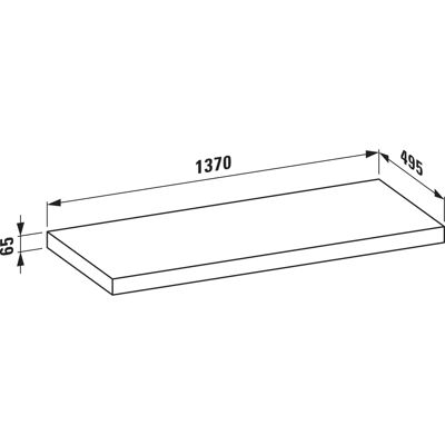 Laufen Lani Encimera de lavabo de pared - sin recorte, 1370x495x65mm Laufen Lani Encimera de lavabo de pared - sin recorte, 1370x495x65mm