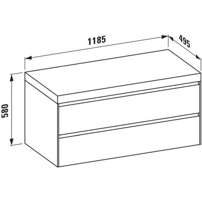 Laufen Lani Gabinete de lavabo empotrado en pared - MDF 1185x495x580mm Laufen Lani Gabinete de lavabo empotrado en pared - MDF 1185x495x580mm