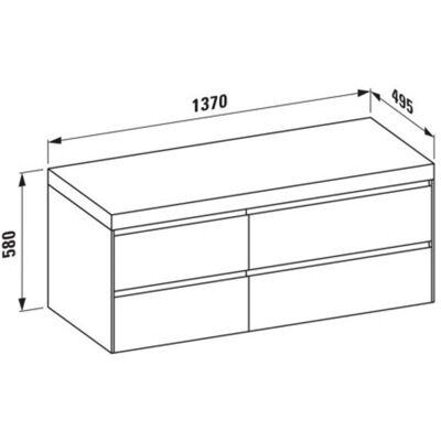 Laufen Lani Encimera de lavabo - Montada en la pared, 1370x495x580mm, Eiche Salvaje Laufen Lani Encimera de lavabo - Montada en la pared, 1370x495x580mm, Eiche Salvaje