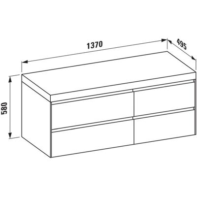 Laufen Lani Encimera de lavabo en roble silvestre - MDF, 1370x495x580mm Laufen Lani Encimera de lavabo en roble silvestre - MDF, 1370x495x580mm