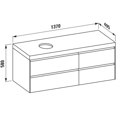 Laufen Lani Encimera de lavabo - Montaje en pared, Roble salvaje, 1370x495x580mm Laufen Lani Encimera de lavabo - Montaje en pared, Roble salvaje, 1370x495x580mm