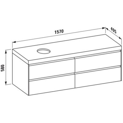 Laufen Lani - Encimera de lavabo en roble silvestre - 1570x495mm Laufen Lani - Encimera de lavabo en roble silvestre - 1570x495mm