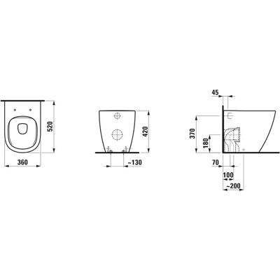 Laufen WC - Ieșire reglabilă - 360x520mm - Alb Laufen WC - Ieșire reglabilă - 360x520mm - Alb