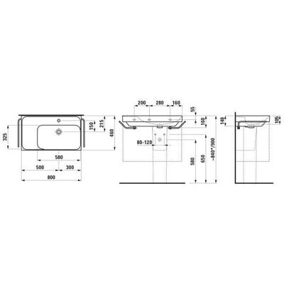 Laufen Meda Waschtisch H8171150001111 - Waschtisch, weiß, 80x46cm Laufen Meda Waschtisch H8171150001111 - Waschtisch, weiß, 80x46cm