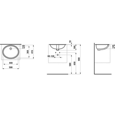 Laufen H8189437571091 - Ovaler Einbauwaschtisch Laufen H8189437571091 - Ovaler Einbauwaschtisch