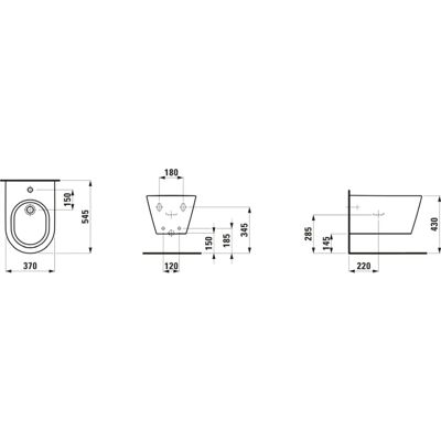 Bidet da parete Laufen Kartell - Foro per il rubinetto centrale - Bianco opaco - 37x54,5cm - Bidet a parete Bidet da parete Laufen Kartell - Foro per il rubinetto centrale - Bianco opaco - 37x54,5cm - Bidet a parete