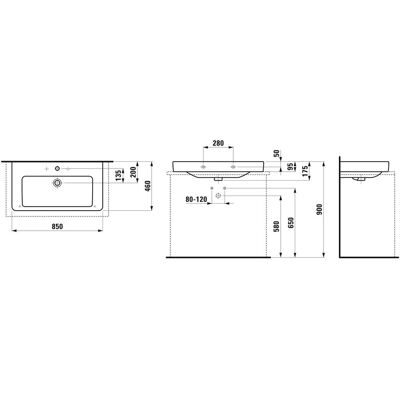 Laufen Pro S Wandwaschbecken - 850x465 mm, Weiß Laufen Pro S Wandwaschbecken - 850x465 mm, Weiß