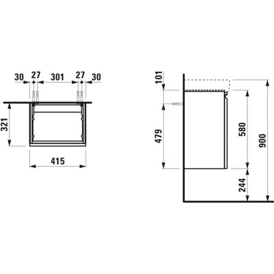 Laufen Pro S Mobile lavabo - A parete, Chiusura morbida, 415x320x580 mm Laufen Pro S Mobile lavabo - A parete, Chiusura morbida, 415x320x580 mm