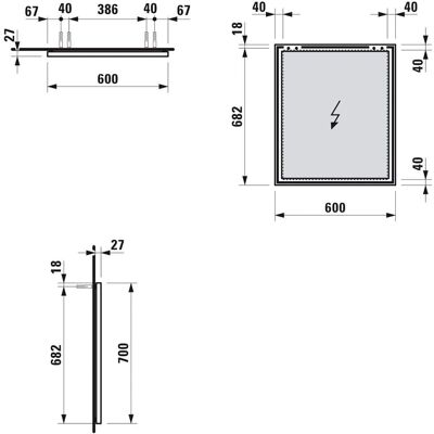 Specchio con cornice in alluminio Laufen H4474029001441 - 700x25x600 - Senza Illuminazione Specchio con cornice in alluminio Laufen H4474029001441 - 700x25x600 - Senza Illuminazione