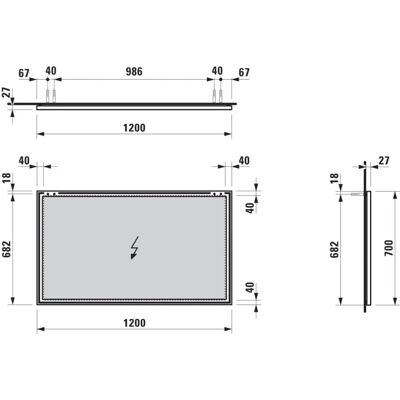 Specchio Laufen H4474079001441 - Telaio 25, 1200x25x700, Alluminio Specchio Laufen H4474079001441 - Telaio 25, 1200x25x700, Alluminio