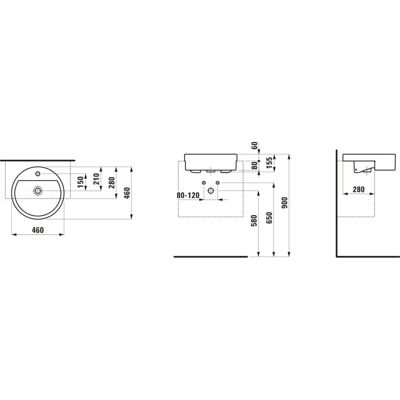 Lavabo semi-encastrato Living City - 460x460 - Bianco Lavabo semi-encastrato Living City - 460x460 - Bianco