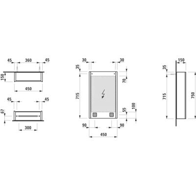 Armadio Specchio Bagno Laufen Frame 25 - Cerniera Destra, LED Verticale, 750x150x450 Armadio Specchio Bagno Laufen Frame 25 - Cerniera Destra, LED Verticale, 750x150x450