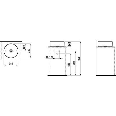 LAUFEN Living Square Vask - Safirkeramik - 380x380mm - Hvid LAUFEN Living Square Vask - Safirkeramik - 380x380mm - Hvid