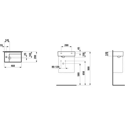 Laufen Kartell Lavabo - asimétrico, de pared, con grifería a la izquierda - Lavabo Laufen Kartell Lavabo - asimétrico, de pared, con grifería a la izquierda - Lavabo