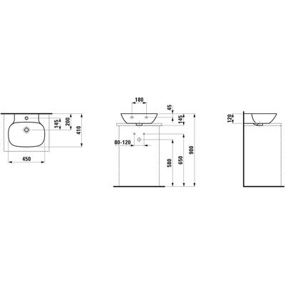 Lavabo a Parete Bianco Laufen - INO 450x410 Lavabo a Parete Bianco Laufen - INO 450x410