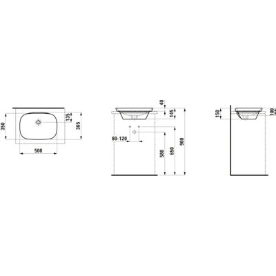 Lavabo incasso INO bianco di Laufen - Prodotto bagno Lavabo incasso INO bianco di Laufen - Prodotto bagno