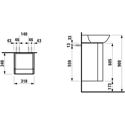 Mobiletto sospeso LAUFEN Ino - Adatto per lavabo INO Mobiletto sospeso LAUFEN Ino - Adatto per lavabo INO