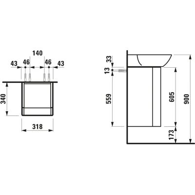 Laufen Ino Mobile Sotto Lavabo - Cerniera Sinistra, 320x350x605mm - Mobile bagno Laufen Ino Mobile Sotto Lavabo - Cerniera Sinistra, 320x350x605mm - Mobile bagno