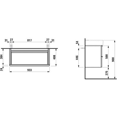 Meuble salle de bain LAUFEN Space - 935x410mm, Snow blanc mat, Fermeture douce - Publicité Meuble salle de bain LAUFEN Space - 935x410mm, Snow blanc mat, Fermeture douce - Publicité