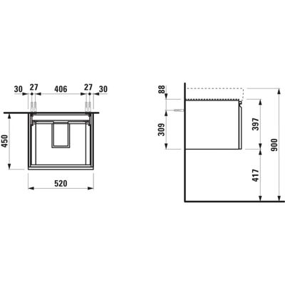 Mobile bagno Laufen H810962 a parete - MDF con venatura legno Mobile bagno Laufen H810962 a parete - MDF con venatura legno