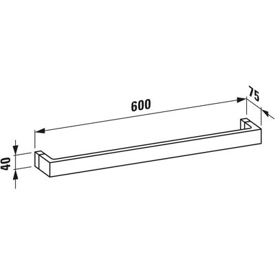 Portasalviette Kartell LAUFEN - A parete, 600mm, Nero, Resistente Portasalviette Kartell LAUFEN - A parete, 600mm, Nero, Resistente