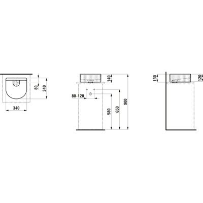 Laufen Sonar Ciotola lavabo - Texture - 340x340mm - Bianco Laufen Sonar Ciotola lavabo - Texture - 340x340mm - Bianco