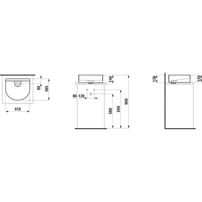Laufen Sonar Lavabo de cerámica - 410x365mm - Sin agujero para grifo - Sin desbordamiento Laufen Sonar Lavabo de cerámica - 410x365mm - Sin agujero para grifo - Sin desbordamiento