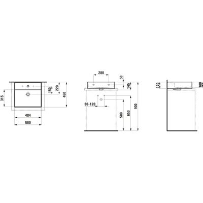 Laufen Kartell Lavabo da parete - 500x460 mm Laufen Kartell Lavabo da parete - 500x460 mm